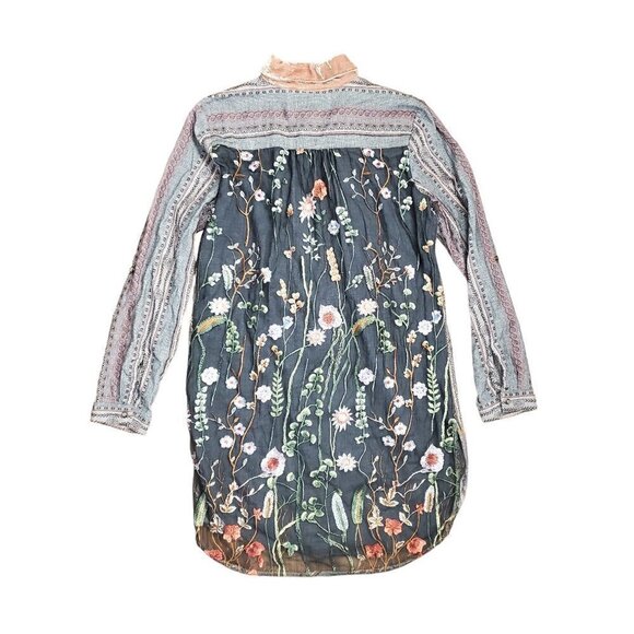Soft Surroundings Womens Multicolor Embroidered Floral Blouse Shirt Size S - Picture 2 of 7